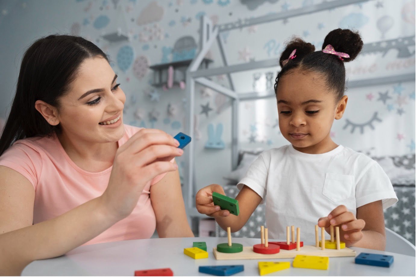 Special educator teaching a child